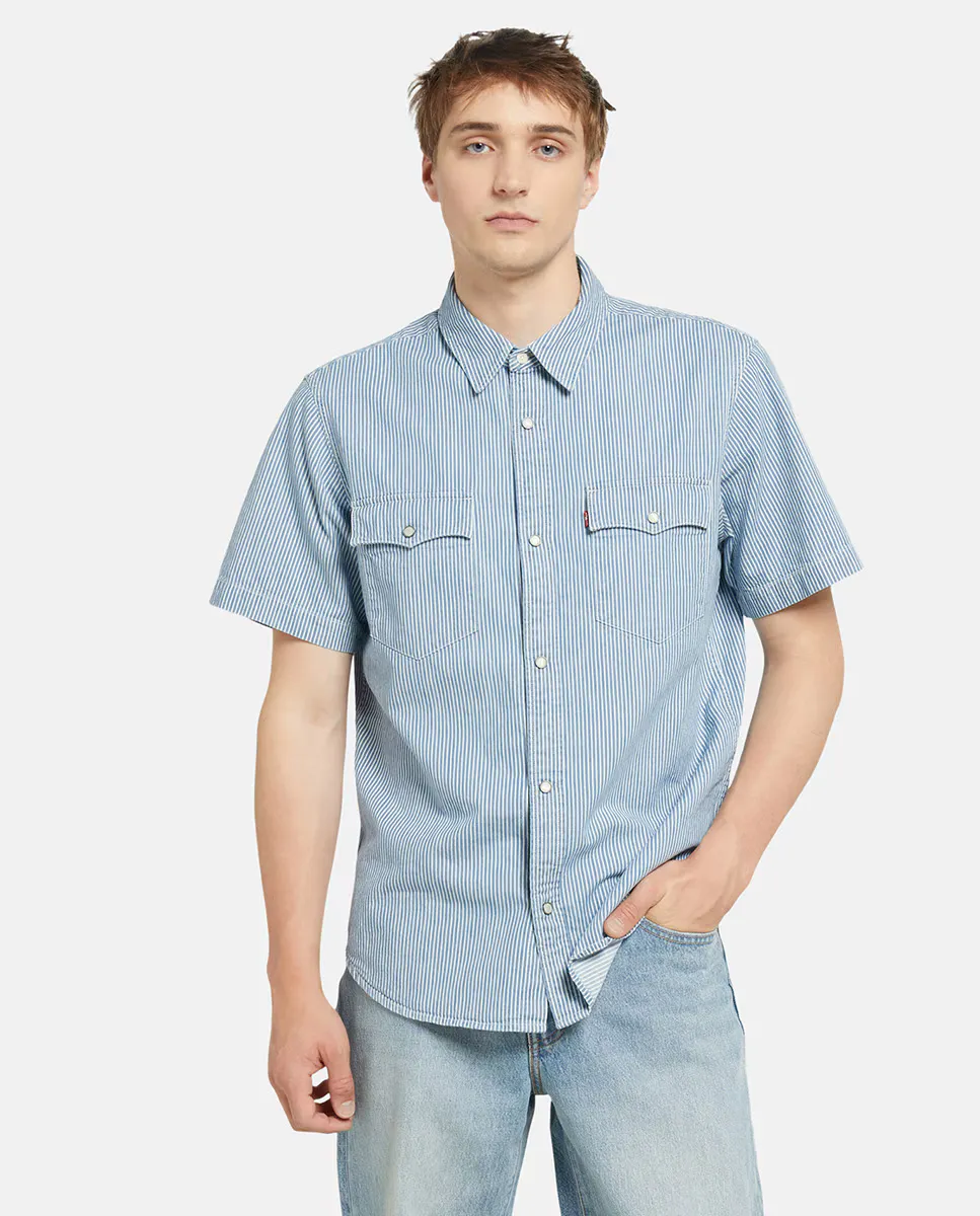 

Мужская хлопковая рубашка relaxed fit Levi's, синий