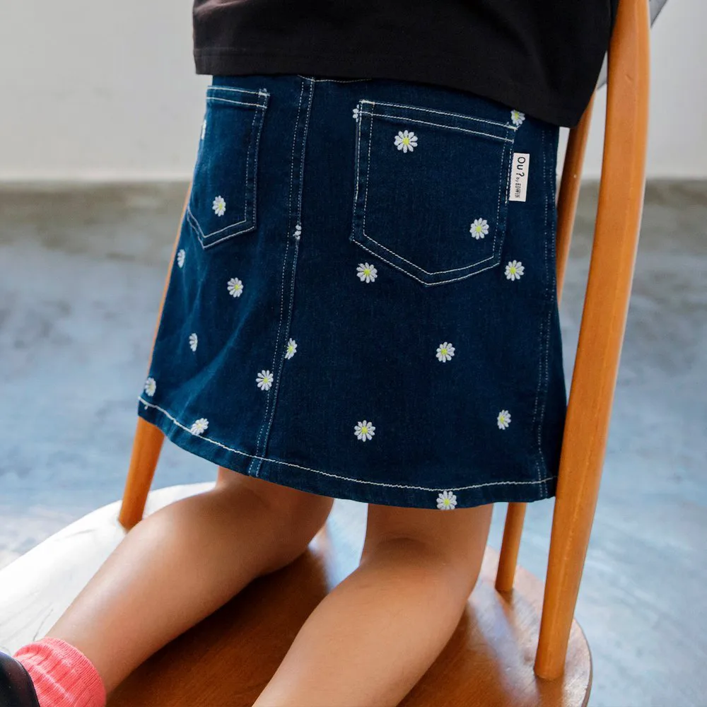 Джинсовая юбка с цветочной вышивкой Branshes, Navy blue