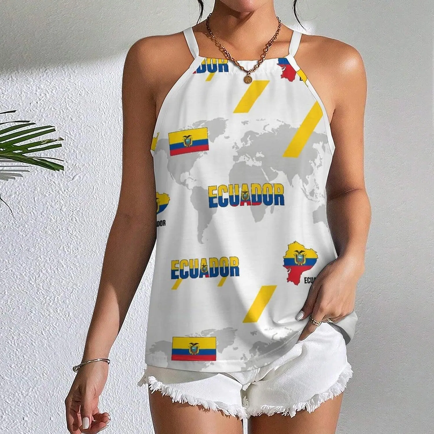 Женский топ-безрукавка South Africa Vest, белый, размерная линейка S-5XL — фото 2