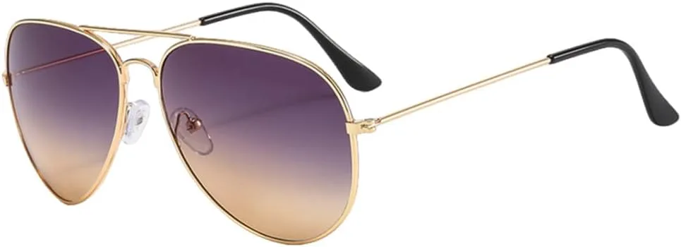 

Авиационные солнцезащитные очки для женщин и мужчин, оправа из сплава, линзы с градиентом цвета «океан», солнцезащитные очки для женщин и мужчин UOVSAW, Gold Gray Tea