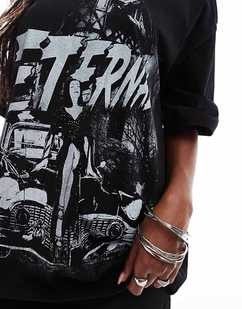 

ASOS DESIGN – черная футболка оверсайз с принтом «Eternal»