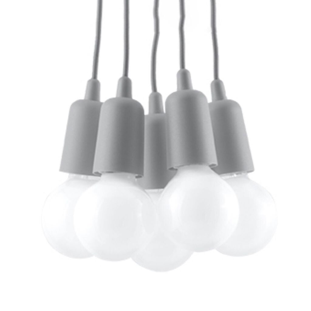 

DIEGO 5 подвесной светло-серый 5xE27 60Вт ПВХ 90x25x25см Sollux Lighting