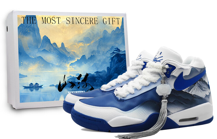 

Кроссовки Nike Flight Legacy Vintage Basketball Shoes Men Mid-top Blue, синий