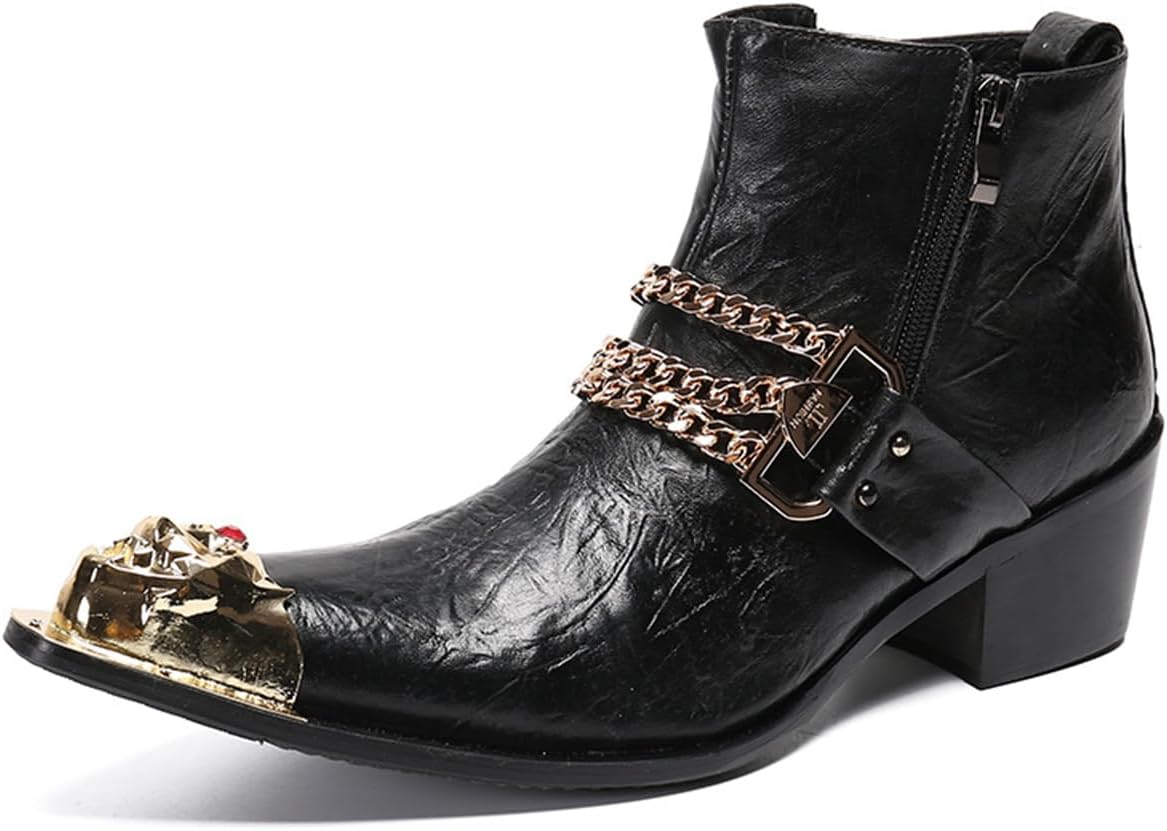 

Мужские модные ботинки Abborora Chelsea, повседневные вечерние ботинки до щиколотки, ручная работа, из натуральной кожи, западного стиля, черный