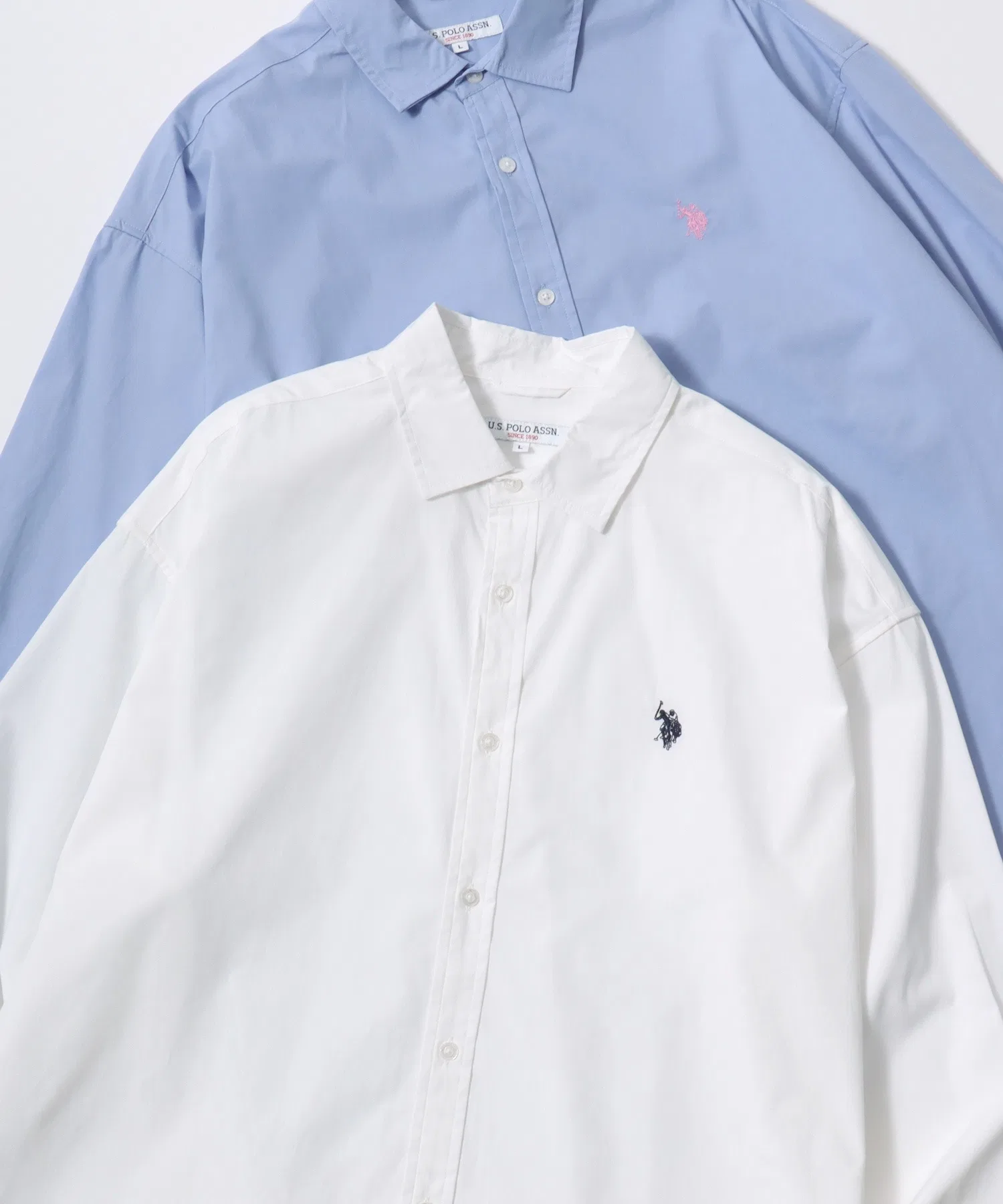 Унисекс рубашка Broad Denim U.S. POLO ASSN. с логотипом белая