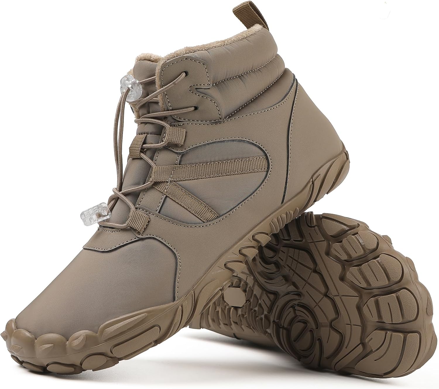 

SECHRITE Мужские и женские босоного-минималистичные обувь Зимние ботинки С нулевым перепадом подошвы Кроссовки для трейл-раннинга Широкий носок, хаки