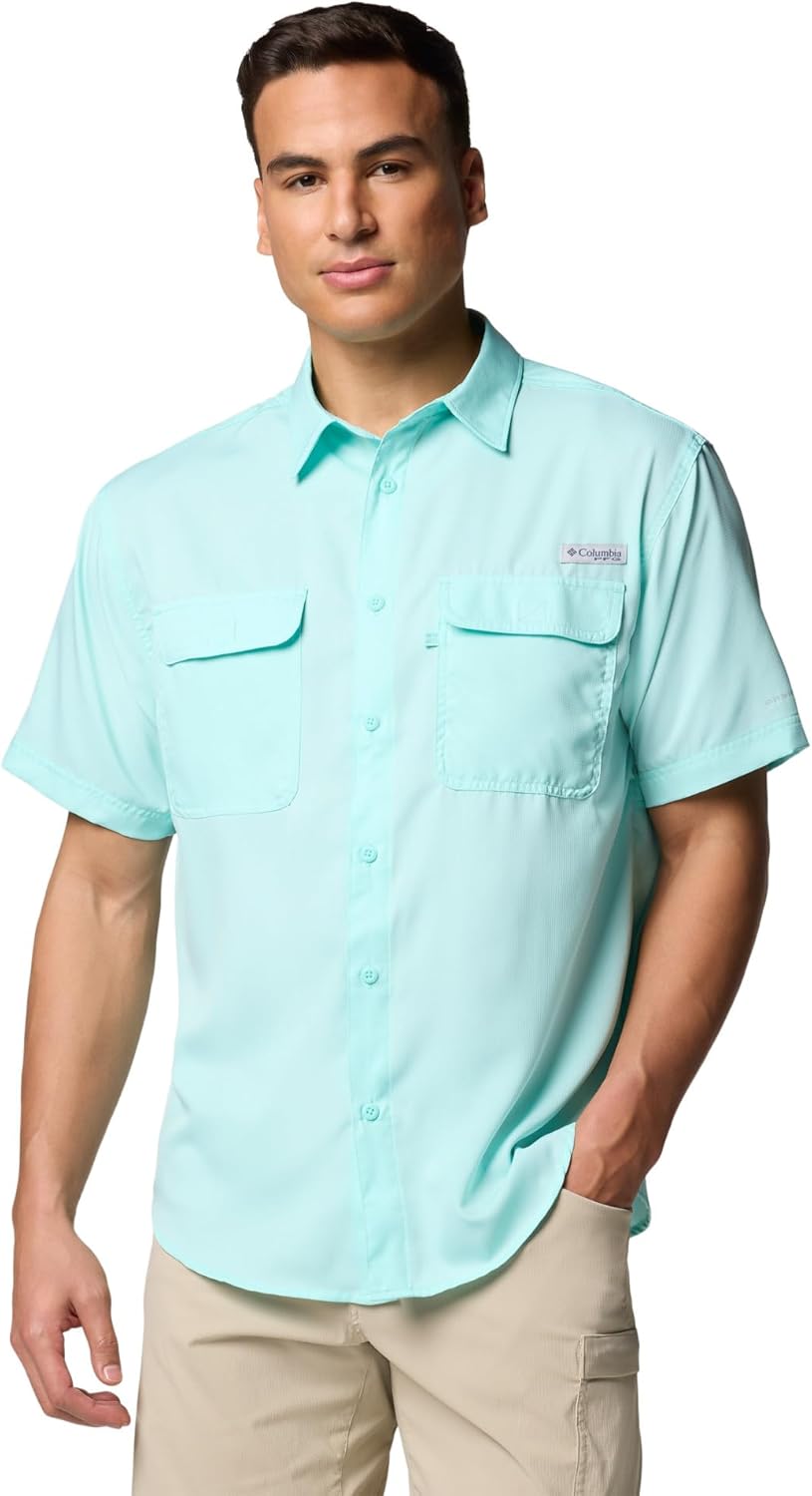 

Columbia мужская рубашка PFG Backwater с коротким рукавом, Gulf Stream