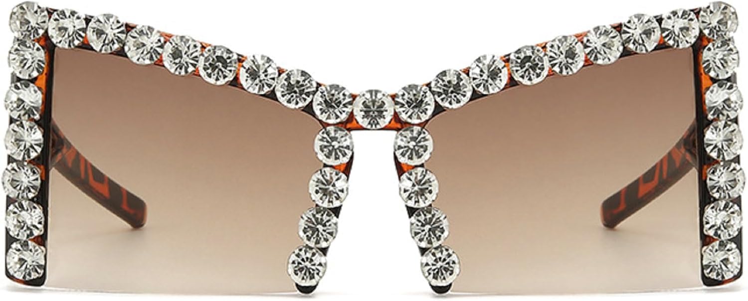 

Солнцезащитные очки «кошачий глаз» со стразами, модные и блестящие, роскошные солнцезащитные очки для женщин, аксессуары для вечеринок и фестивалей, N45 mincl, Leopard