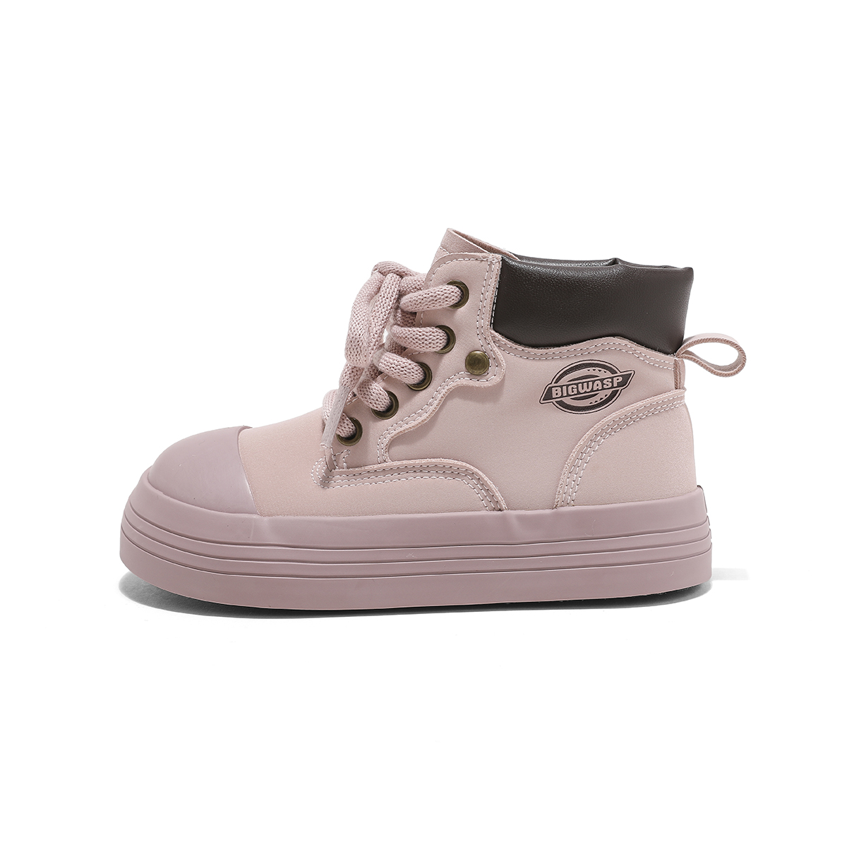 

Прочные теплые высокие детские ботинки для детей BIG WASP, розовый