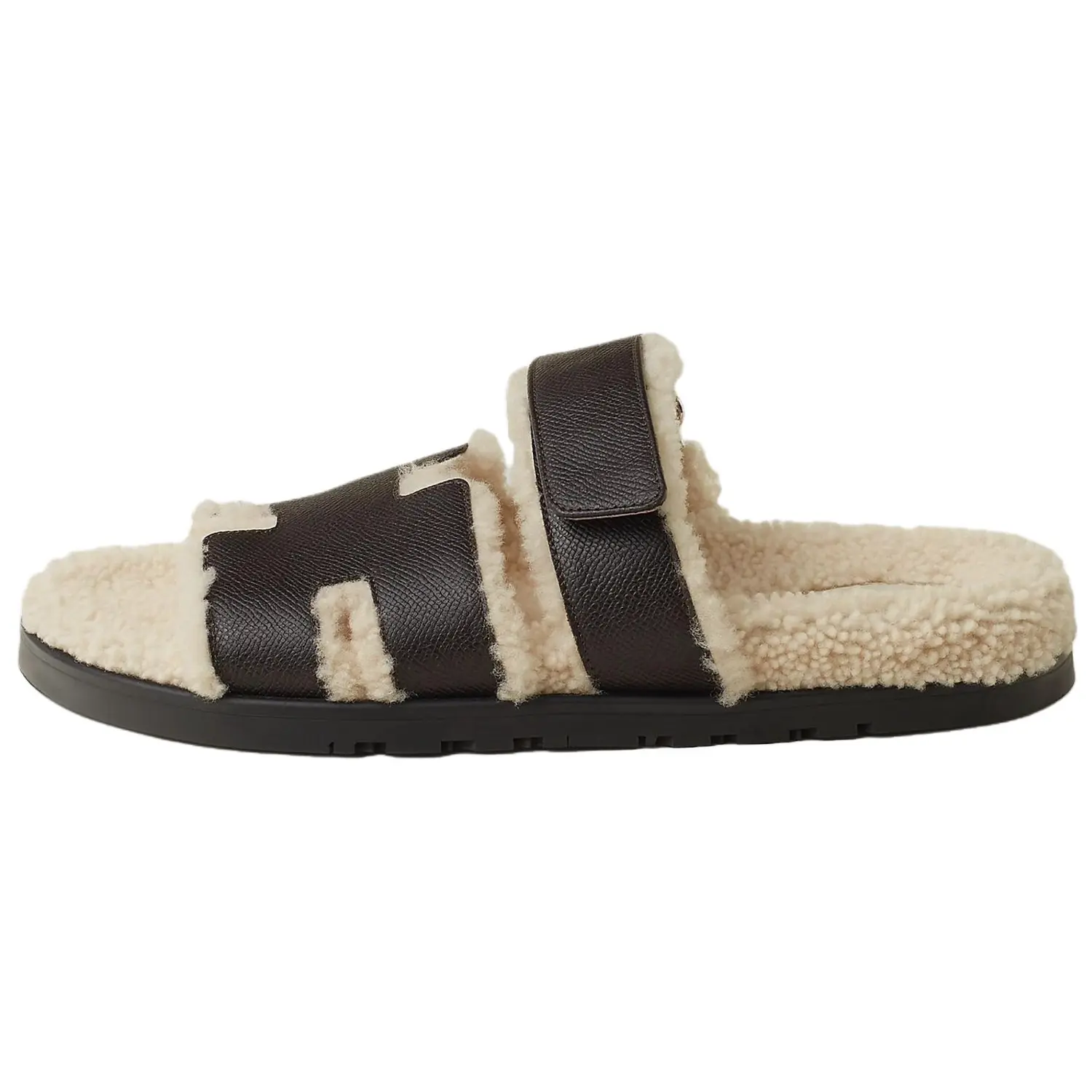 

HERMES Шлёпанцы Chypre Slide мужские эбеново-коричневые