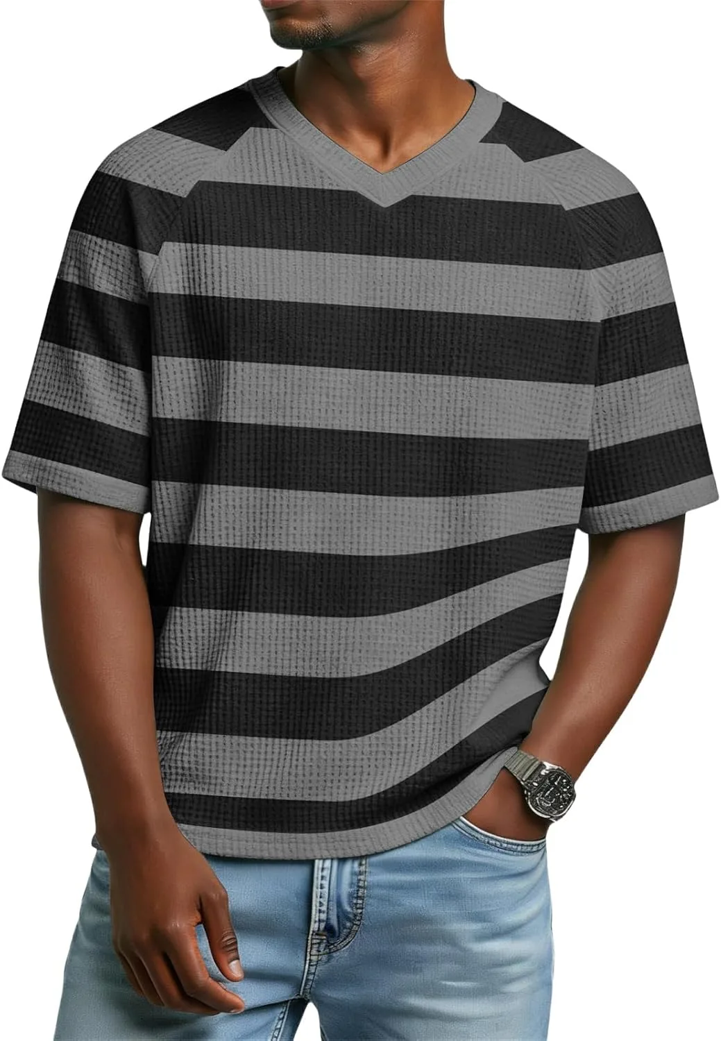 

Футболка для мужчин с V-образным вырезом и коротким рукавом RODYETQQ