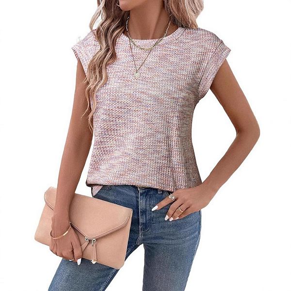 

Женский топ с круглым вырезом и коротким рукавом Yesfashion, Pink