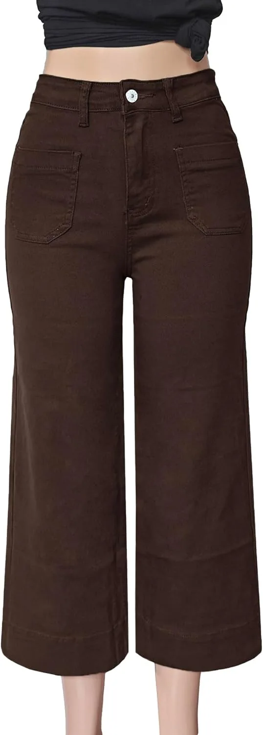 

Atditama широкие джинсы для женщин, стрейч, высокая посадка