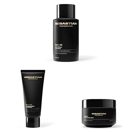 Набор для ухода за волосами Sebastian Professional Dark Oil Lightweight Hair Care, 240 мл + маска, 140 мл | С маслом жожоба и аргановым маслом для мягких и гладких волос