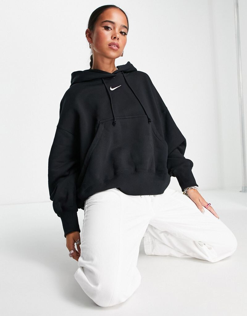 Черная худи большого размера Nike Phoenix Fleece