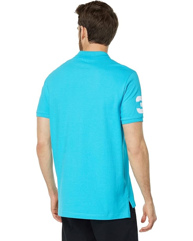 

Поло U.S. POLO ASSN. Diagonal Sash Pique Polo, цвет Scuba Blue
