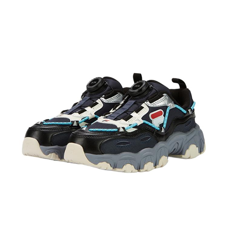 Низкие детские повседневные кроссовки Shadow Blue/Black Kids' FILA KIDS, Shadow синий/черный — фото 2