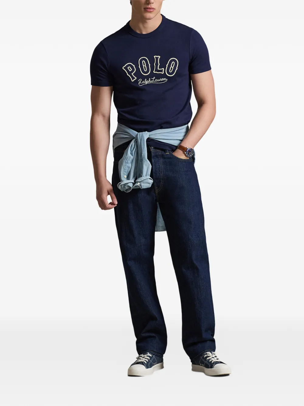 Футболка с круглым вырезом и короткими рукавами Polo Ralph Lauren, синий — фото 2