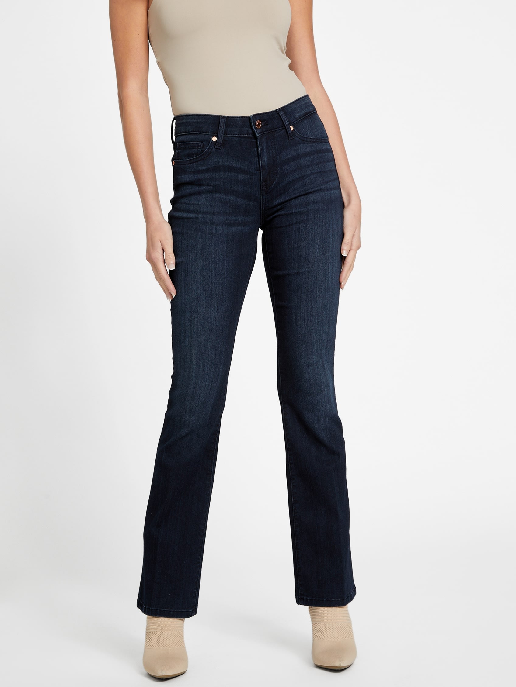 

Джинсы Eco Lyllah Bootcut средней посадки Guess Factory, цвет dark wash