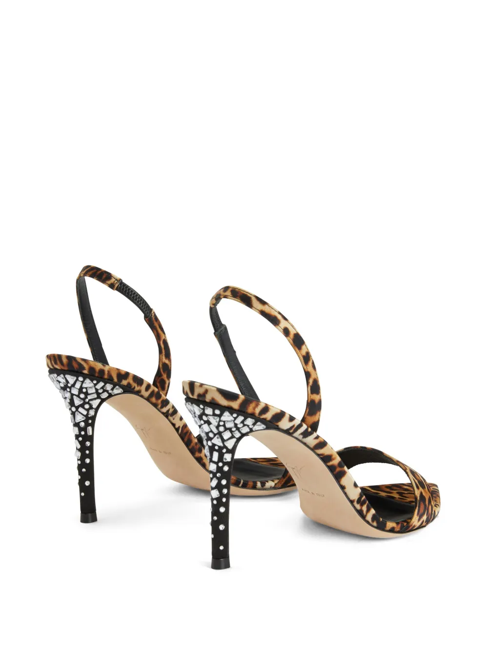 Шелковые босоножки Intriigo Leo 90 Giuseppe Zanotti, коричневый — фото 3
