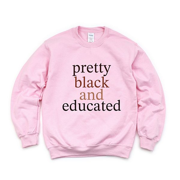 

Pretty black and educated - женский графический свитшот Simply Sage Market, Light Pink, Черный, Pretty black and educated - женский графический свитшот Simply Sage Market, Light Pink