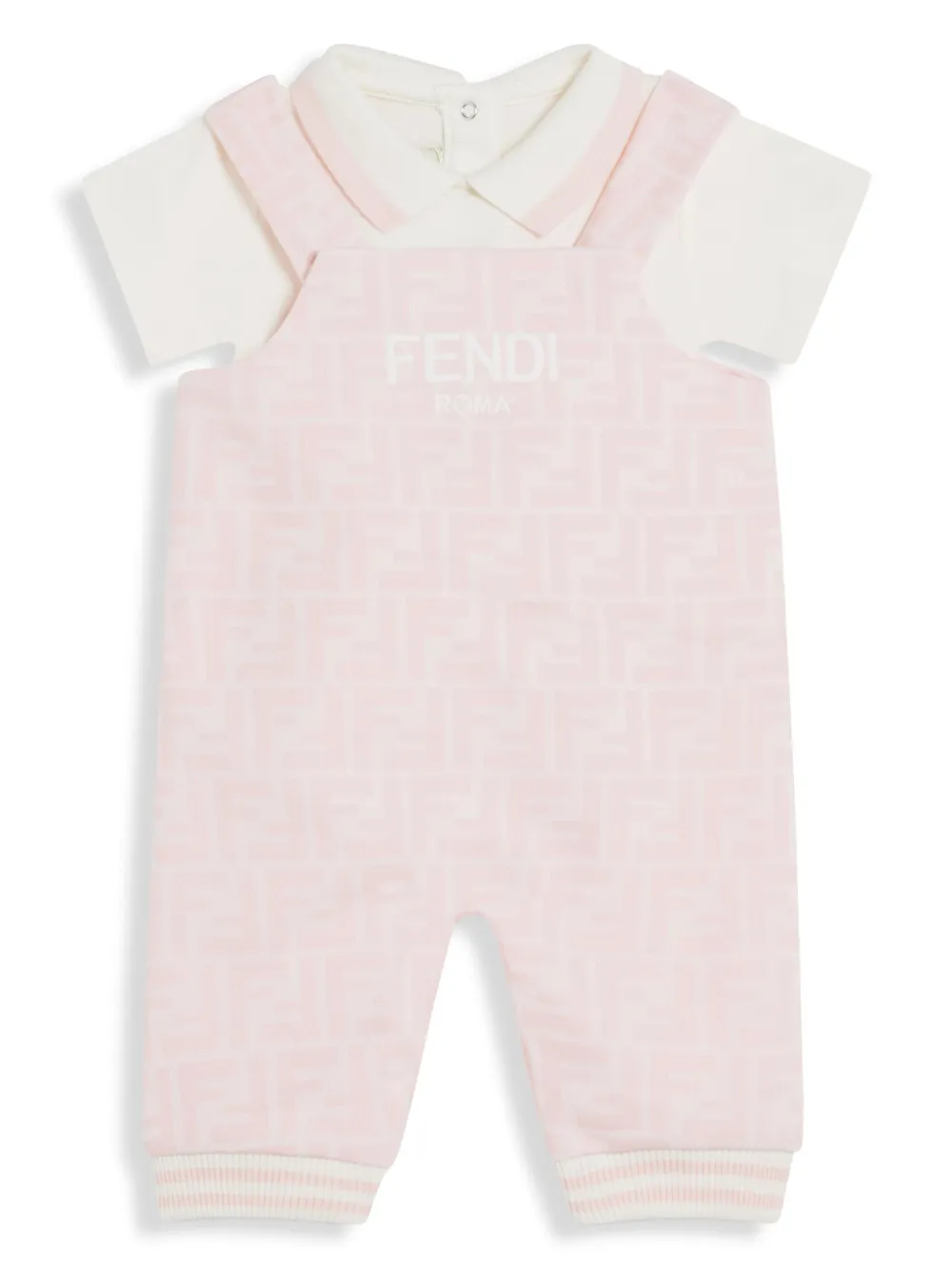 

Ромпер с монограммой Zucca FENDI KIDS, розовый