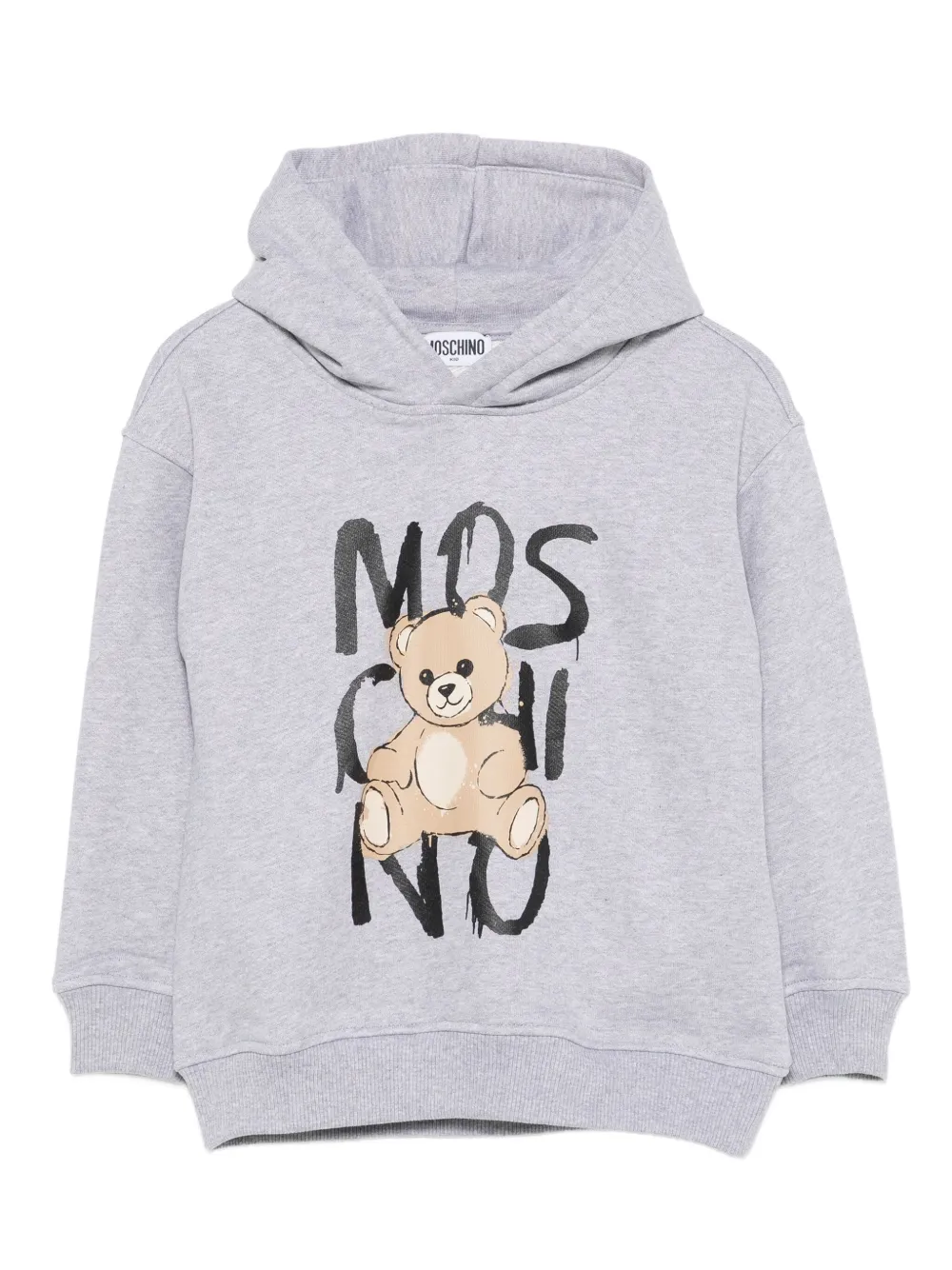 

Худи с принтом Moschino Kids, серый