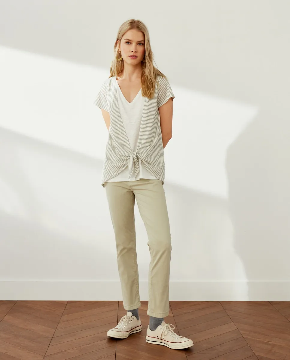 

Женские джинсы-капри однотонного цвета Southern Cotton, хаки