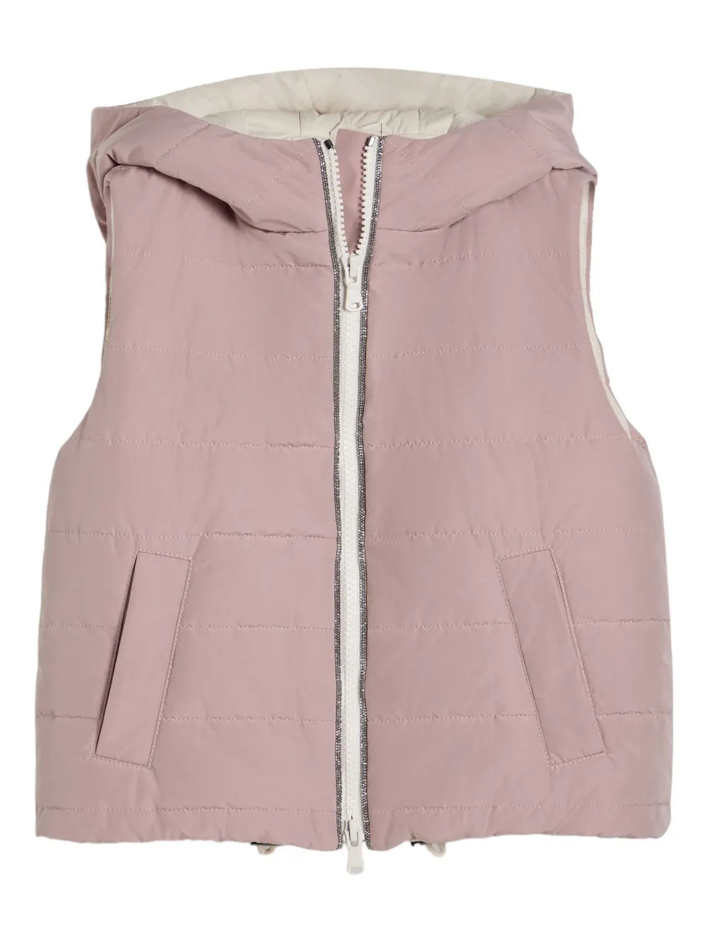 

Утепленный жилет Brunello Cucinelli Kids, розовый