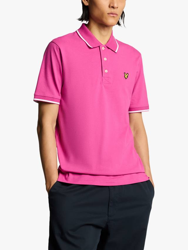 

Обычная поло с контрастными деталями Lyle & Scott, Fuschia/White