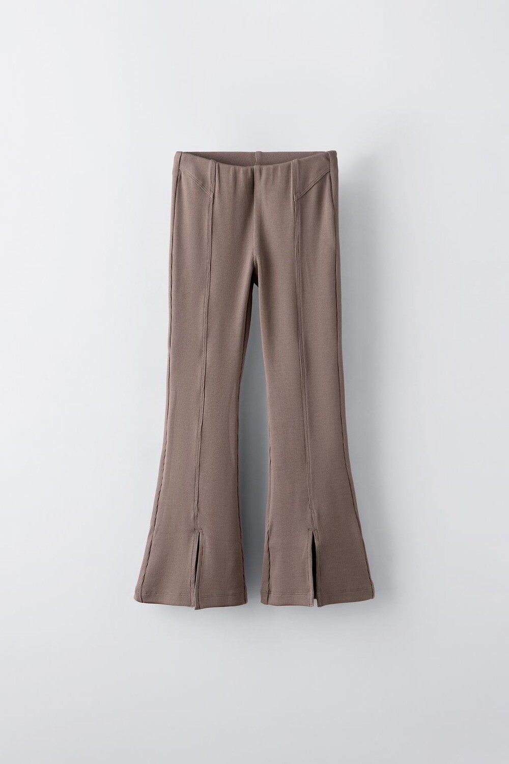 

Расклешенные леггинсы в рубчик ZARA, светло-коричневый