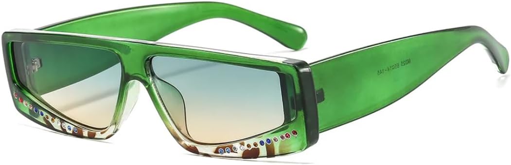 

Роскошные женские солнцезащитные очки с леопардовым градиентом, яркими бриллиантовыми вставками, мужские солнцезащитные очки в маленькой оправе с защитой от УФ-излучения UV400 SZVVBKK, Green Tea