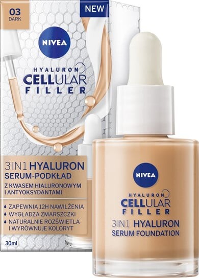 

Сыворотка-основа 3 в 1, темный цвет, 30 мл Nivea Hyaluron Cellular Filler
