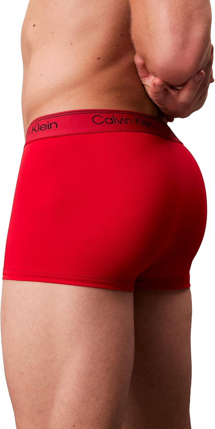 Комплект из 3 мужских трусов-боксеров Calvin Klein Micro Stretch с низкой посадкой, Black/Sleet/Adrenaline Rush — фото 3