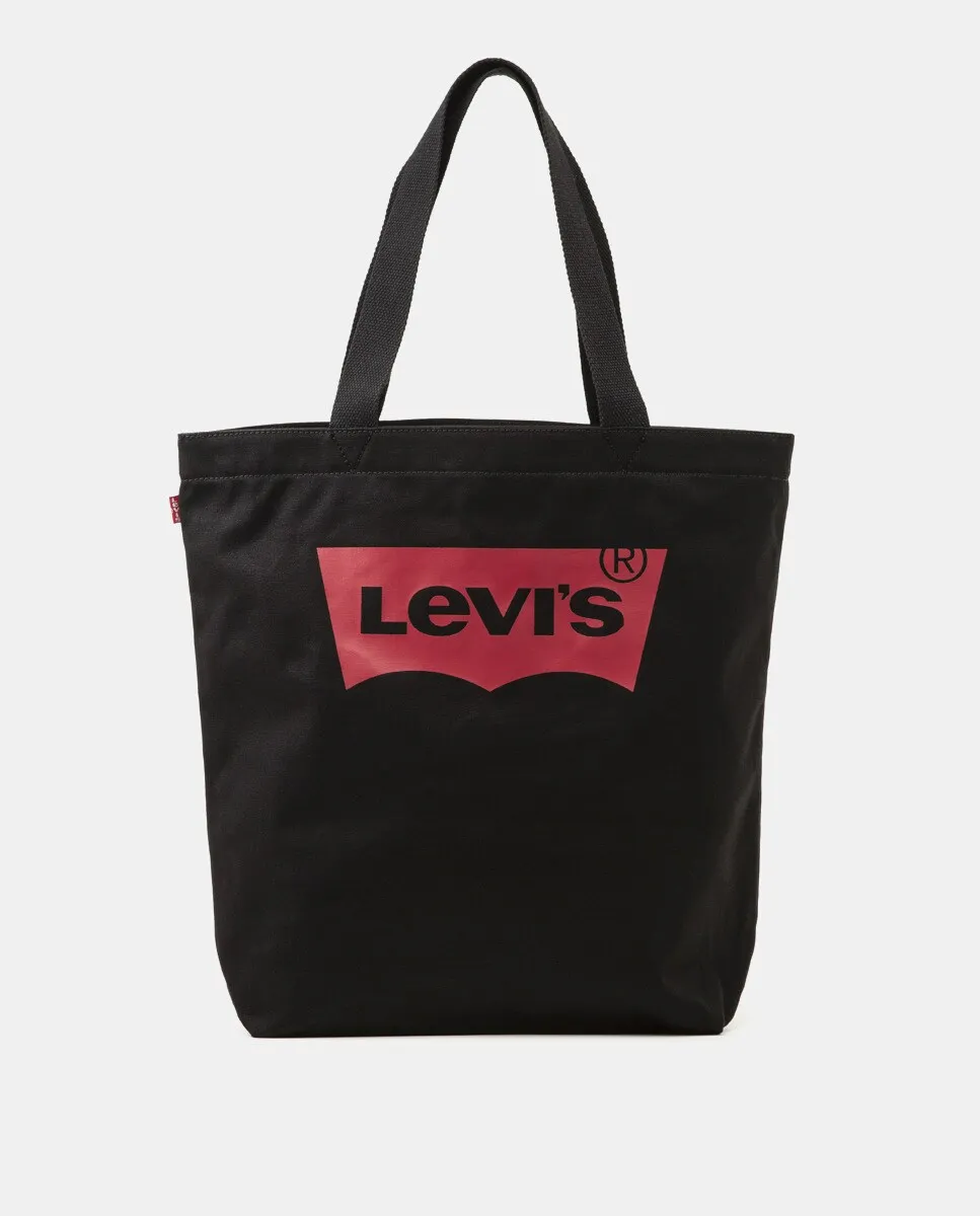 

Черная хлопковая сумка-тоут с брендовыми деталями Levi's, Черный, Черная хлопковая сумка-тоут с брендовыми деталями Levi's