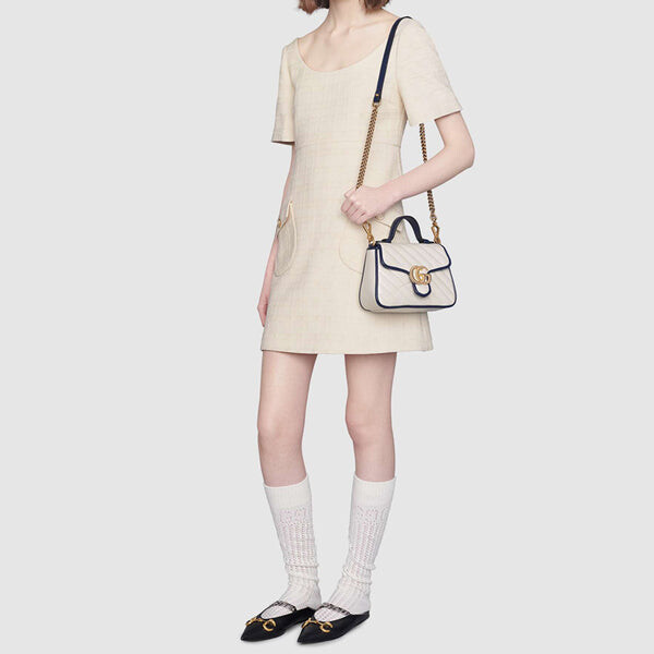 Мини-сумка Gucci GG Marmont с логотипом и контрастными вставками — фото 3