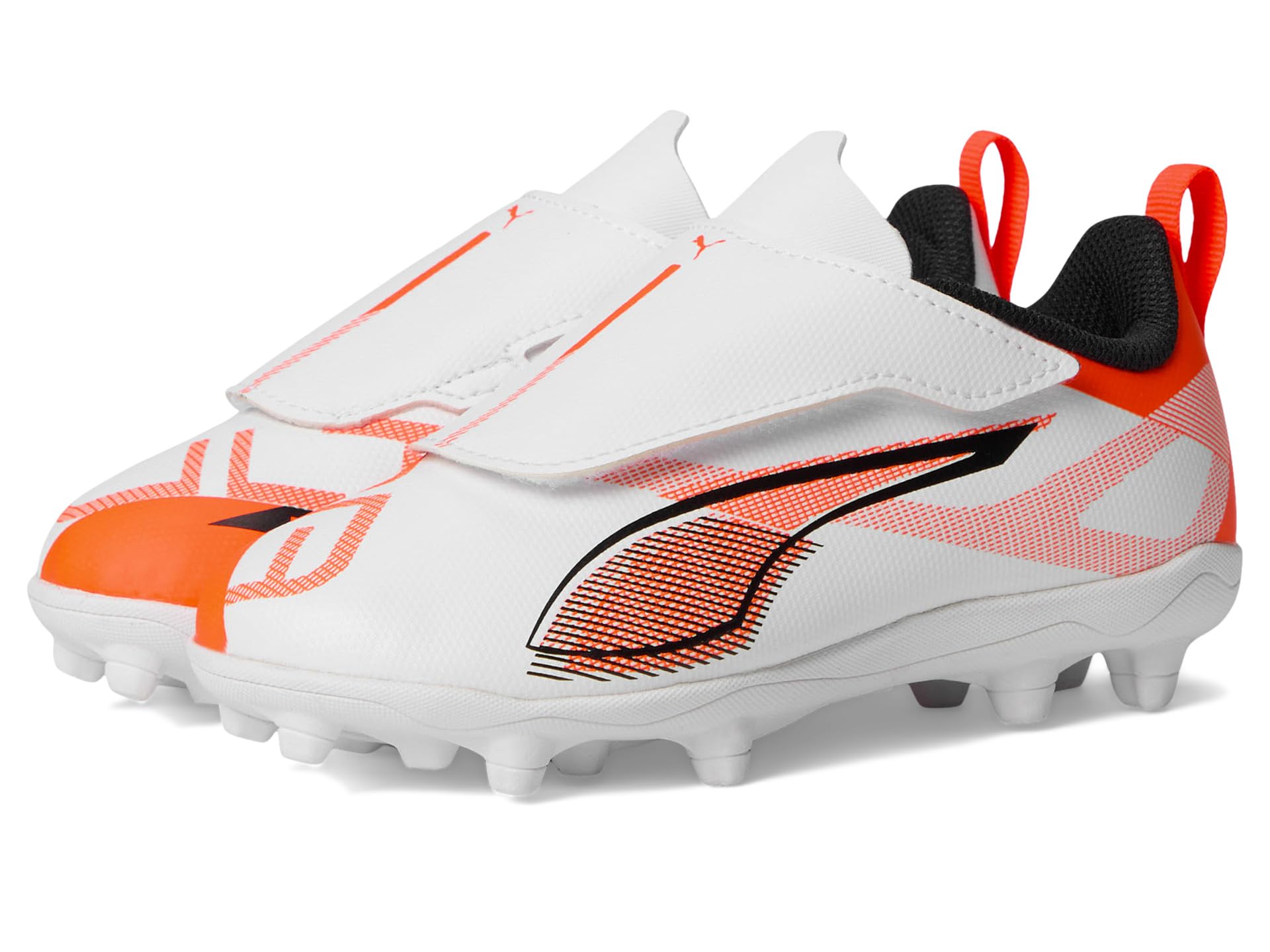 

Кроссовки PUMA Kids Ultra 5 Play Hook And Loop Firm Ground/Artificial Ground, PUMA White/PUMA Black/Glowing Red