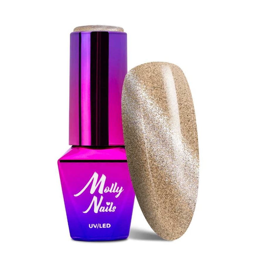 

гибридный лак для ногтей Molly Nails Cat Eye Womanity Ginger 8 г № 444