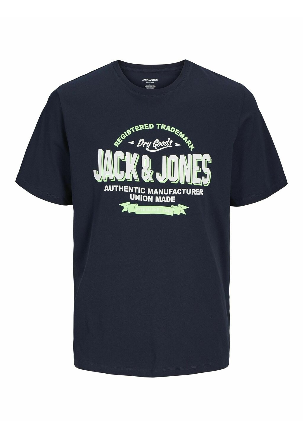 

Футболка с принтом LOGO RUNDHALS Jack & Jones, темно-синий