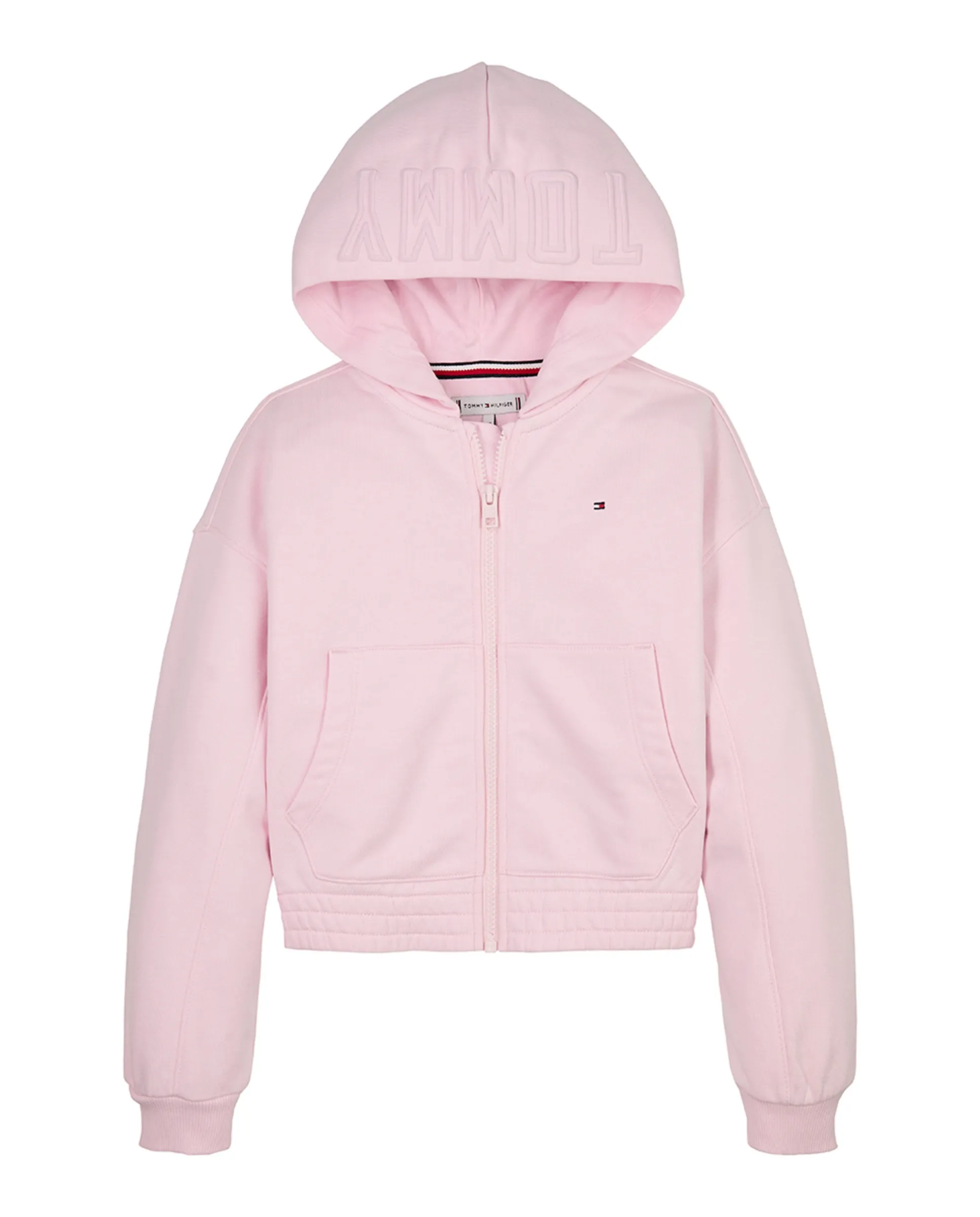 

Детское худи с капюшоном и молнией Tommy Hilfiger, розовый