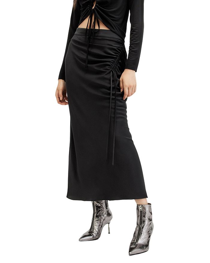 

Алексія Юбка макси с защипами ALLSAINTS, черный