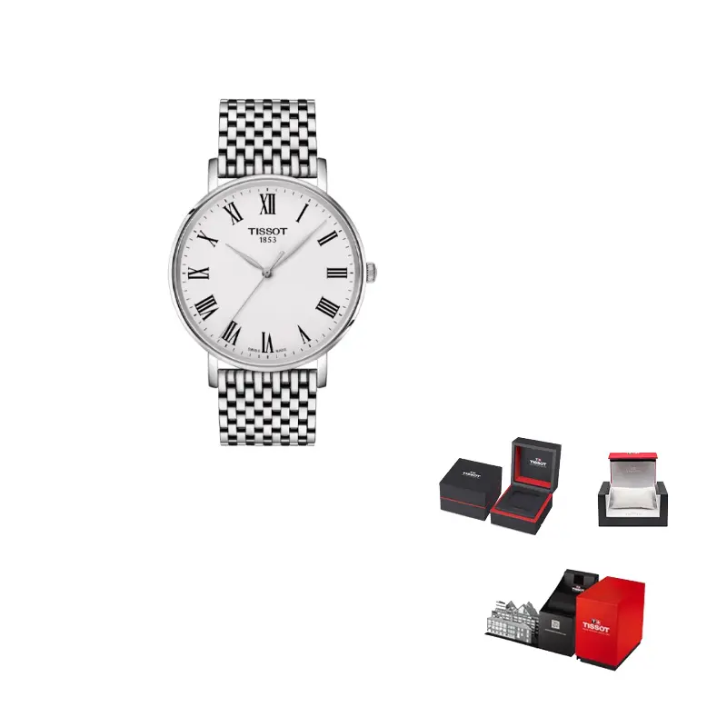 

TISSOT Часы Quartz Movement Unisex Watch 40mm White Dial Stainless Steel Case Stainless Steel Watchband, White Dial