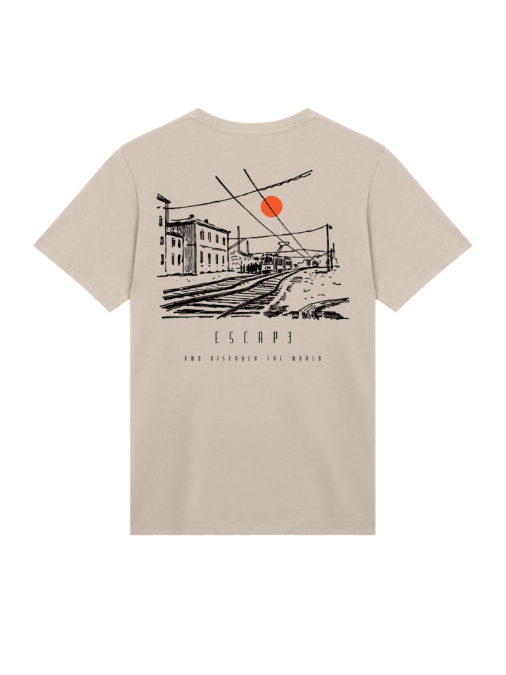 

Футболка Escape: откройте для себя железнодорожную станцию World Town в песке F4NT4STIC