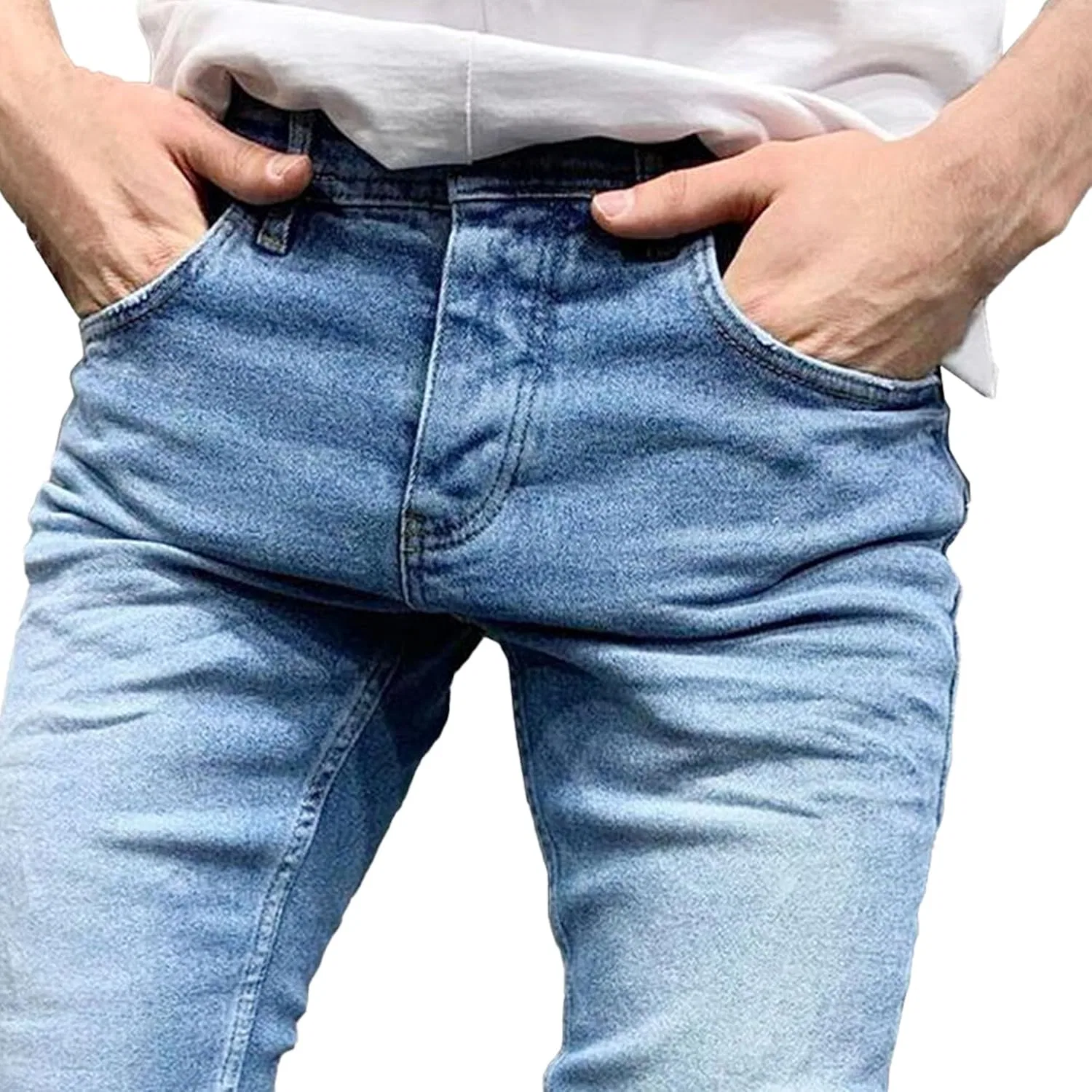Джинсы скинни Slim Fit Light Blue — фото 4