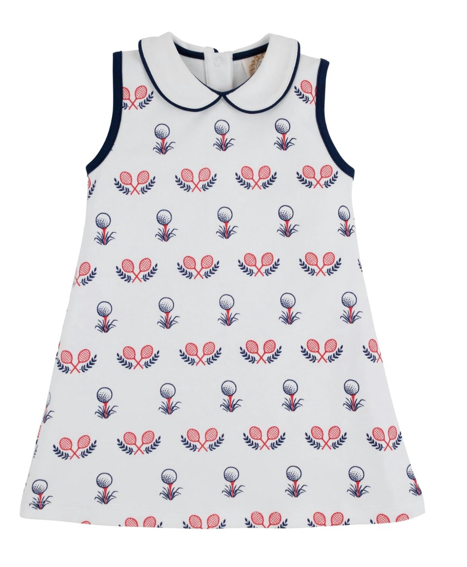 

The Beaufort Bonnet Company Детское белое платье без рукавов Maude's с воротником "Питер Пэн"