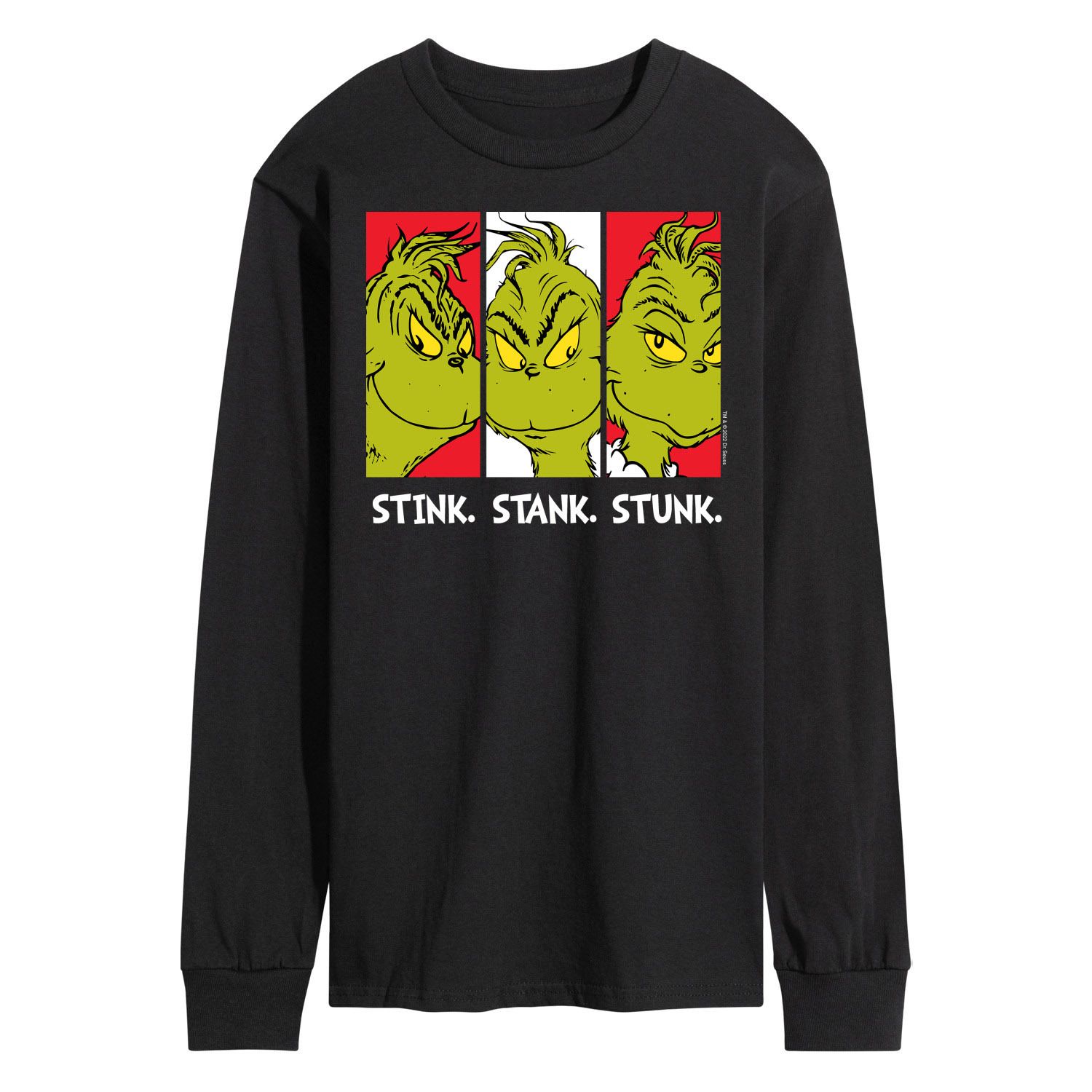 

Мужская футболка с длинными рукавами Dr. Seuss Grinch Stink Stank Stunk Licensed Character