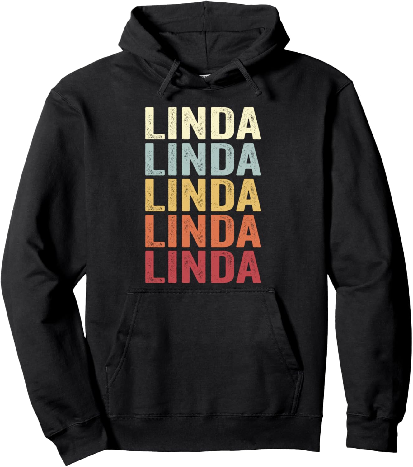 

Линда Калифорния Линда CA Ретро винтажная толстовка с текстом Linda California Linda Ca Retro Vintage, черный