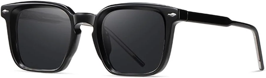 

MUTYNE Модные мужские солнцезащитные очки класса люкс в стиле ретро с прозрачными линзами, женские панк-очки с заклепками, солнцезащитные очки UV400, Black Grey