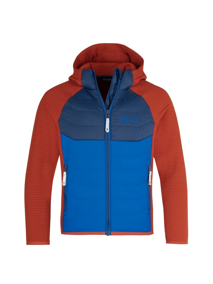 

Флисовая куртка Trollkids Hybridjacke Sirdal, цвет red clay/mystic blue