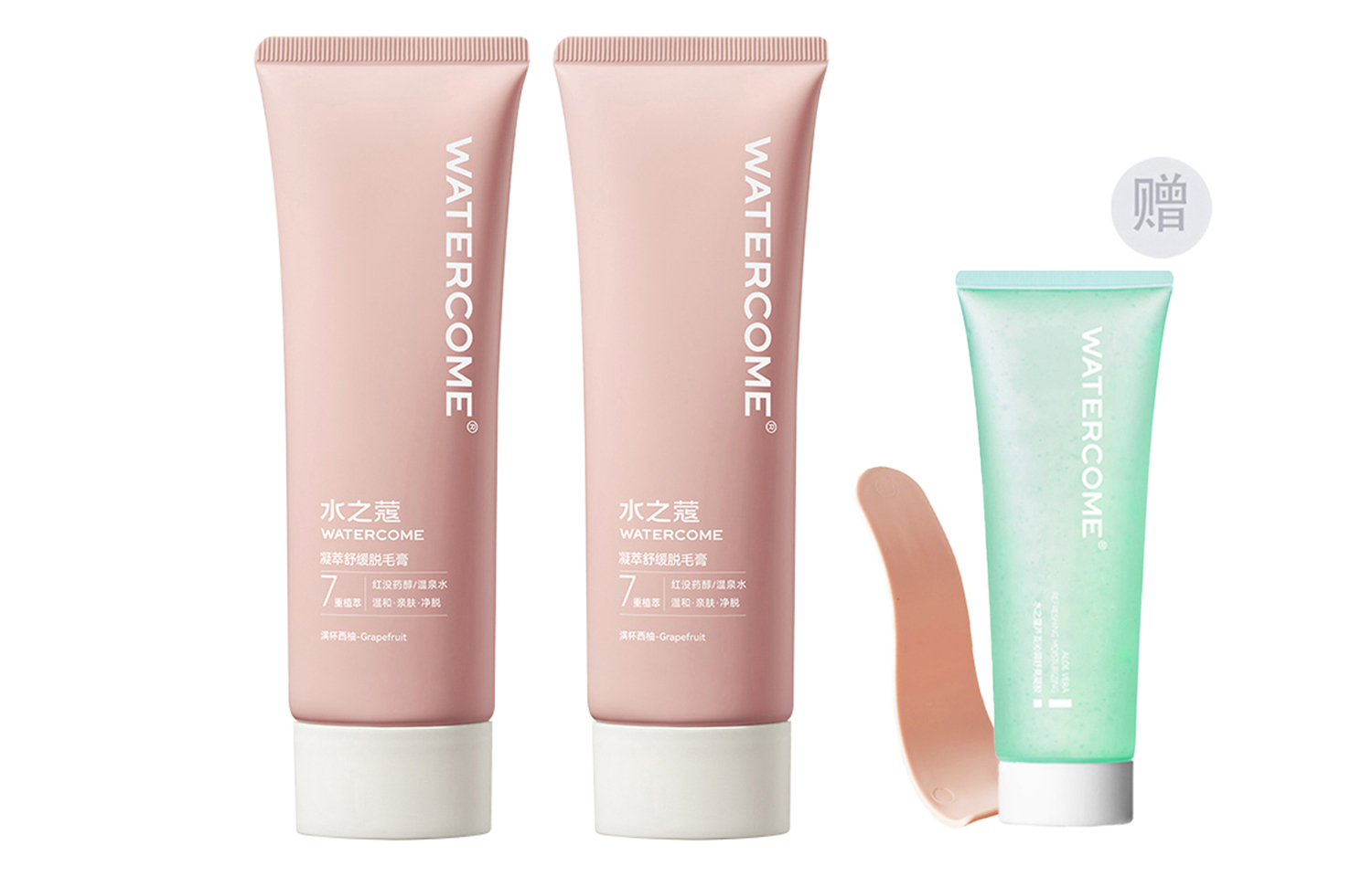 

Концентрированный успокаивающий крем-депилятор увлажняющее средство для удаления волос успокаивающий 80г/120г/220г/бесплатный гель алоэ вера 50г WATERCOME